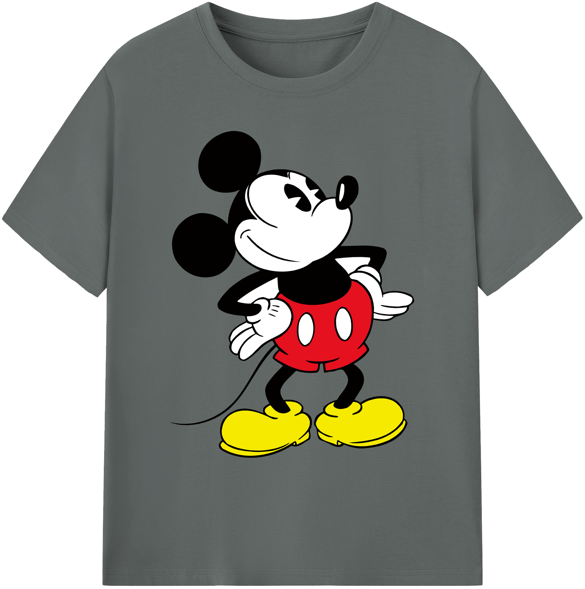 ミッキーマウス Mickey Mouse 綿100％ メンズ半袖Tシャツ｜肌触りやわらか＆通気性